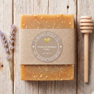 Rustic Ambachtelijk met Liefde Zeep Label