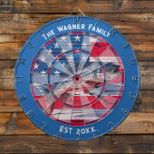 Rustic American Flag Bass Gevist Custom Dartboard Dartbord
