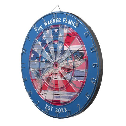 Rustic American Flag Bass Gevist Custom Dartboard Dartbord (Voorkant Rechts)
