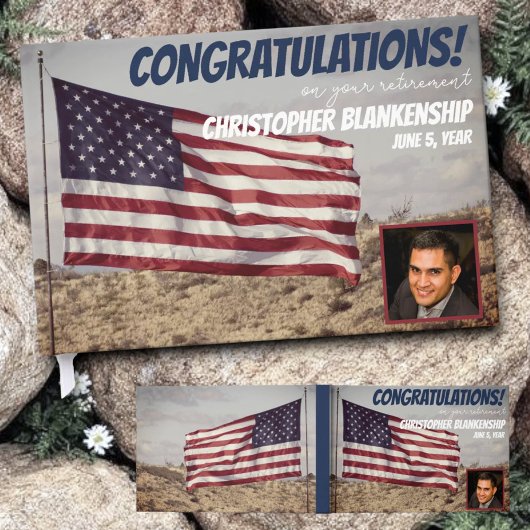 Rustic American Flag Custom Photo Gastenboek