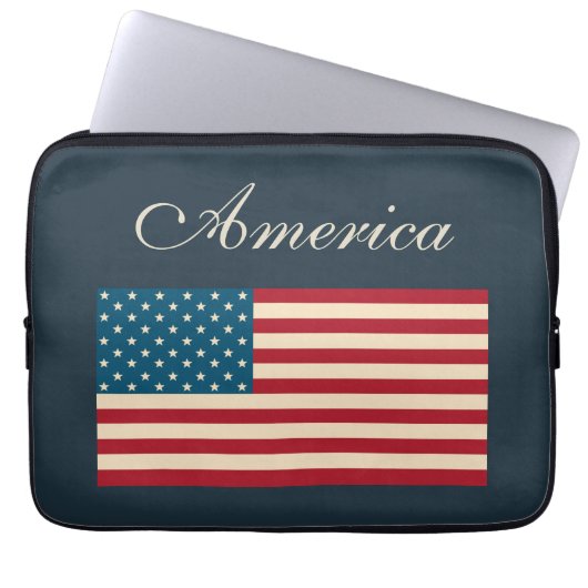 Rustic American Flag Laptop Case (Voorkant)