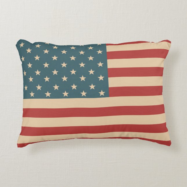 Rustic American Flag Sierkussen Accent Kussen (Voorkant)