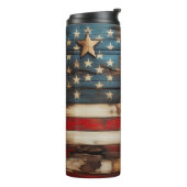 Rustic American Flag Thermosbeker (Gedraaid links)