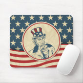 Rustic Americana Uncle Sam Patriotic Muismat (Met muis)