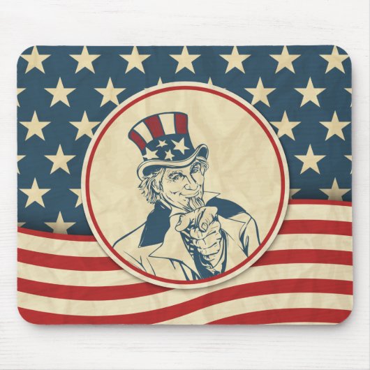 Rustic Americana Uncle Sam Patriotic Muismat (Voorkant)