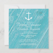 Rustic Anchor Bridal Shower-uitnodigingen Kaart (Voorkant)