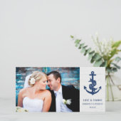 Rustic Anchor Wedding Hartelijk dank Bedankkaart (Staand voorkant)