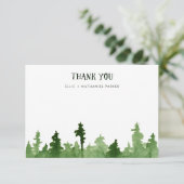 Rustic and Trendy Green Pine Trees Bedankkaart (Staand voorkant)