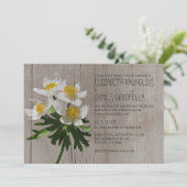 Rustic Anemone Wedding Invitations Kaart (Staand voorkant)