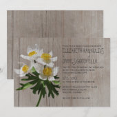 Rustic Anemone Wedding Invitations Kaart (Voorkant / Achterkant)