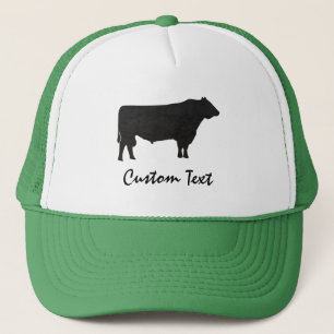 Rustic Angus Bull Silhouette Waterverf Trucker Pet