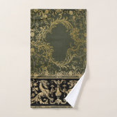 Rustic, antiek, gothic, golden brons, pattern, vi bad handdoek (Handdoek)