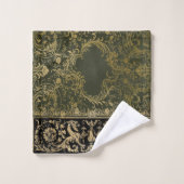 Rustic, antiek, gothic, golden brons, pattern, vi bad handdoek (Wasdoekje)