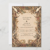 Rustic Antler Autumn Wedding Kaart (Voorkant)