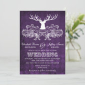 Rustic Antler, Deer Winter Woodland invitation de  (Debout devant)