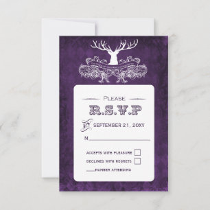 Rustic Antler, Deer Winter Woodland rsvp 3.5 x 5 Kaartje