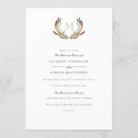 Rustic Antler et invitation de mariage initiale<br><div class="desc">Par Honey & Birch Studios</div>