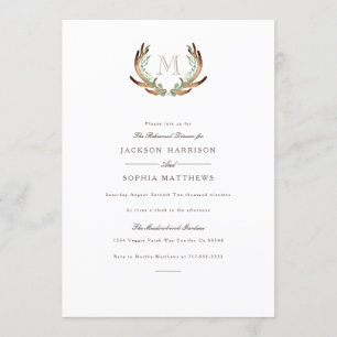 Rustic Antler et invitation de mariage initiale