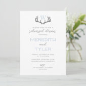 Rustic Antler Monogram Rehearsdîner Invitation (Debout devant)