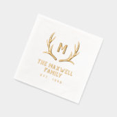 Rustic Antler Monogramme Nom De Famille Établi (Gauche)