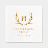 Rustic Antler Monogramme Nom De Famille Établi (Recto)