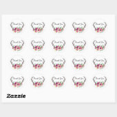Rustic Antlers Boho Floral Allure Ronde Sticker (Vel)