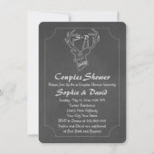Rustic Antlers Chalk Engagement Party Invitation (Devant)