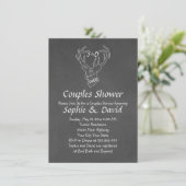 Rustic Antlers Chalk Engagement Party Invitation (Debout devant)