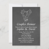 Rustic Antlers Chalk Engagement Party Invitation (Devant)