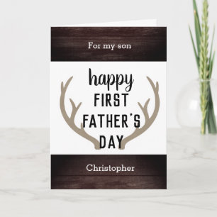 Rustic Antlers Eerste Vaderdag Zoon Kaart
