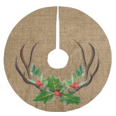 Rustic Antlers en Holly Kerstboom Rok (Voorkant)