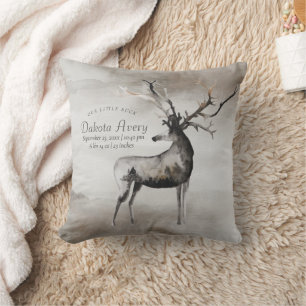 Rustic Antlers Etheral Woodland Boy Baby Stats Kussen