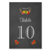 Rustic Antlers Fall Boho Mariage Numéro de table (Dos)
