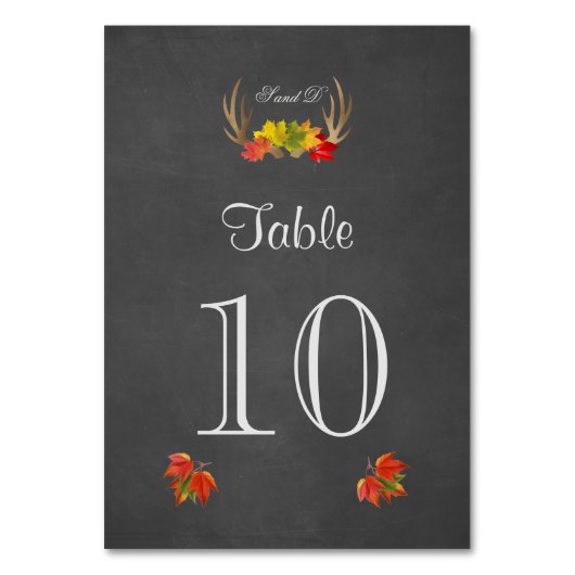 Rustic Antlers Fall Boho Mariage Numéro de table (Dos)