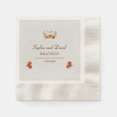 Rustic Antlers Fall Wedding Custom Monogram Servetten (Voorkant)