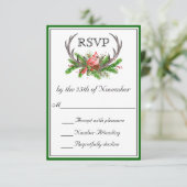 Rustic Antlers Green Edge Wedding RSVP (Debout devant)