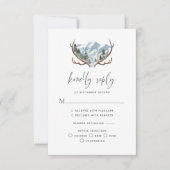Rustic Antlers Mountain Wedding RSVP Kaartje (Voorkant)