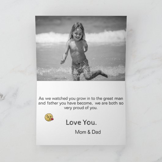 *~* Rustic AP86 Photo Fils 3D - Carte Fête des pèr (Intérieur)