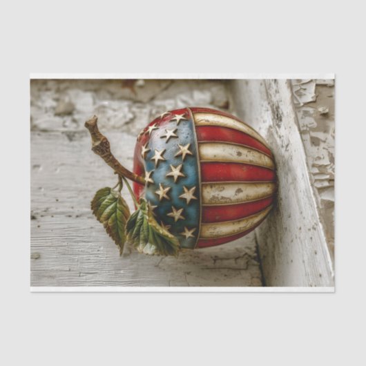 Rustic Apple, Amerikaanse vlag Ontwerp DT5R Decoup Tissuepapier (Voorkant)