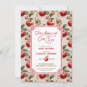 Rustic Apple of Our Eye Baby Shower Invitation Kaart (Voorkant)