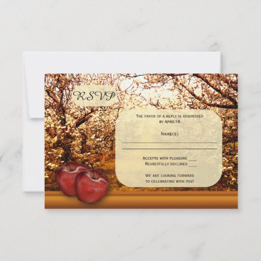 Rustic Apple Orchard Wedding Invitation RSVP (Dos)