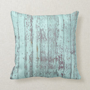 Rustic Aqua Barn Wood Kussen