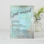 Rustic Aqua Net Getrouwd Bruiloftsfeest na de brui Kaart (Staand voorkant)