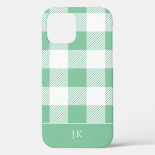 Rustic Aqua Pset Patroonmonogram iPhone 12 Hoesje