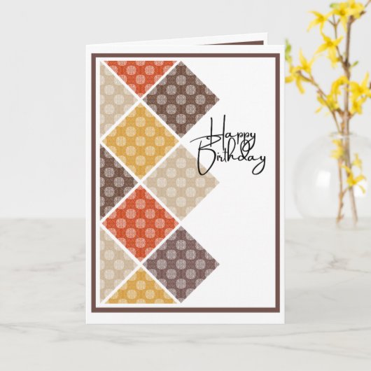 Rustic Arabesque Birthday Card Kaart (Gele Bloem)