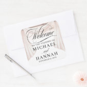 Rustic Arch Roos Weddenschap Welkom Vierkante Sticker (Envelop)