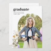 Rustic Arch Wildflower Foto Afstuderen Afstuderen Aankondiging (Voorkant / Achterkant)