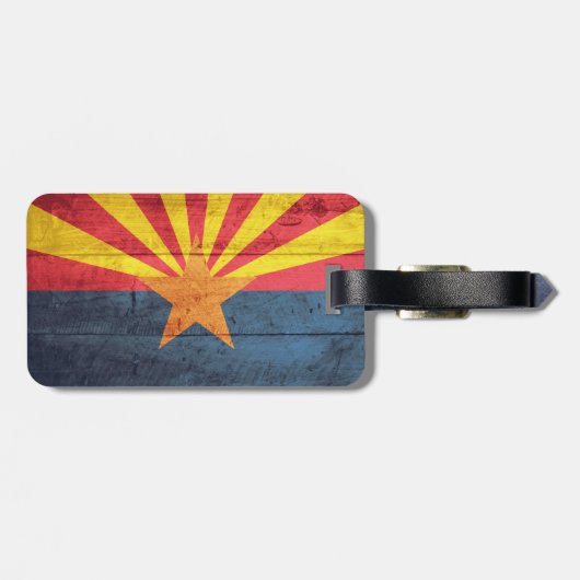 Rustic Arizona State Flag Bagagelabel (Achterkant horizontaal)