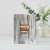 Rustic Arkansas Shape Bedankkaart (Staand voorkant)