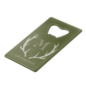 Rustic Army Green Antler Personnalisé Groomsmen Ca (Dos Angle)